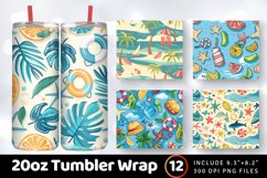 Beach Time Tumbler Wrap, 20oz Skinny Tumbler Wraps Product Image 1