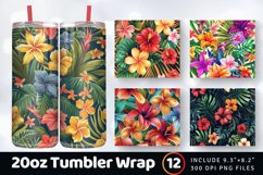 Tropical Paradise Flower Tumbler Wrap, 20oz Skinny Tumbler W Product Image 1