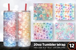 Delicate Rainbow Blossoms Tumbler Wrap, 20oz Skinny Tumbler Product Image 1