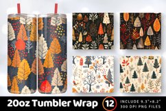 Autumn Forest Christmas Tumbler Wrap, 20oz Skinny Tumbler Wr Product Image 1