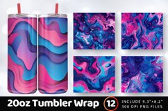 Magenta and Blue Abstract Art Tumbler Wrap, 20oz Skinny Tumb Product Image 1