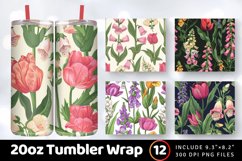 Tulip and Foxglove Tumbler Wrap, 20oz Skinny Tumbler Wraps Product Image 1
