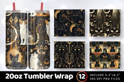Art Deco Cats Tumbler Wrap, 20oz Skinny Tumbler Wraps Product Image 1