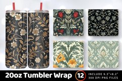 Floral Garden Tumbler Wrap, 20oz Skinny Tumbler Wraps Product Image 1