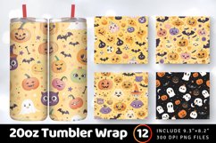 Kawaii Halloween Tumbler Wrap, 20oz Skinny Tumbler Wraps Product Image 1