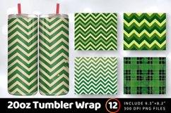 Green Plaid Christmas Tumbler Wrap, 20oz Skinny Tumbler Wrap Product Image 1