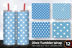 Blue &amp; White Polka Dots Tumbler Wrap, 20oz Skinny Tumbler Wr Product Image 1