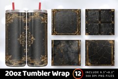 Black and Gold Framed Journal Tumbler Wrap, 20oz Skinny Tumb Product Image 1