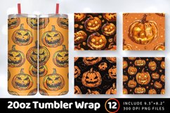 Halloween with Pumpkin Tumbler Wrap, 20oz Skinny Tumbler Wra Product Image 1