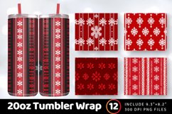 Red Knitted Christmas Tumbler Wrap, 20oz Skinny Tumbler Wrap Product Image 1