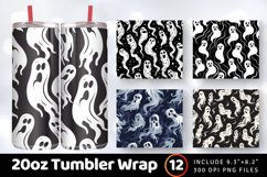 Wavy Ghosts Tumbler Wrap, 20oz Skinny Tumbler Wraps Product Image 1