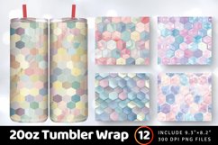 Hexagon Pastel Tumbler Wrap, 20oz Skinny Tumbler Wrap Product Image 1