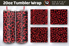 Black and Red Leopard Valentine Tumbler Wraps, 20oz Skinny T Product Image 1
