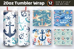 Oceans &amp; Anchors Summer Tumbler Wraps, 20oz Skinny Tumbler W Product Image 1