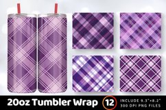 Purple Plaid Printable Crafted Tumbler Wrap, 20oz Skinny Tum Product Image 1