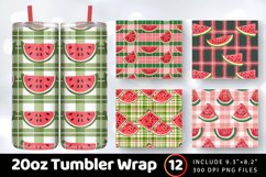 Watermelon plaid Tumbler Wrap, 20oz Skinny Tumbler Wraps Product Image 1