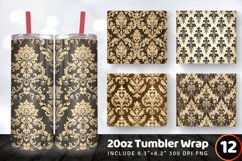 Vintage Damask Tumbler Wrap, 20oz Skinny Tumbler Wraps Product Image 1