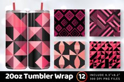 Pink and Black Geometric Tumbler Wrap, 20oz Skinny Tumbler W Product Image 1