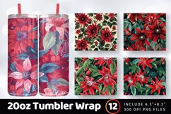 Red Passion Flowers Bouquet Tumbler Wrap, 20oz Skinny Tumble Product Image 1