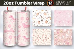 Baby Girl Tumbler Wraps, 20oz Skinny Tumbler Wrap Product Image 1