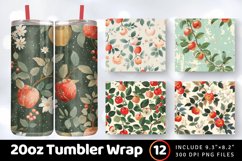 Cottage core Apple Garden Tumbler Wrap, 20oz Skinny Tumbler Product Image 1