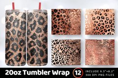 Rose Gold Leopard Tumbler Wrap, 20oz Skinny Tumbler Wraps Product Image 1