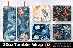 Mermaid Flowers Tumbler Wrap, 20oz Skinny Tumbler Wrap Product Image 1