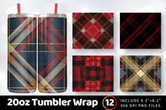 Scottish Textured Checkered Plaid Tumbler Wrap, 20oz Skinny Product Image 1