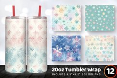 Pastel Winter Snowflakes Tumbler Wrap, 20oz Skinny Tumbler W Product Image 1