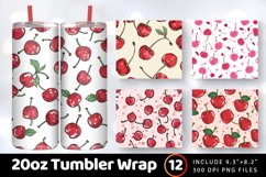 Doodles Cherry Tumbler Wrap, 20oz Skinny Tumbler Wrap Product Image 1