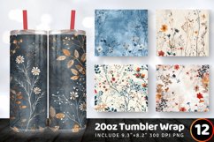 Winter Pressed Flowers Tumbler Wrap, 20oz Skinny Tumbler Wra Product Image 1