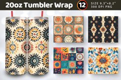 Vintage Summer Boho Tumbler Wraps, 20oz Skinny Tumbler Wrap Product Image 1
