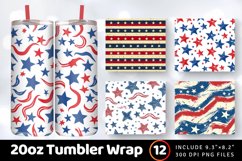 Fourth of July Tumbler Wrap, 20oz Skinny Tumbler Wraps Product Image 1