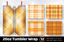 Mango plaid Tumbler Wrap, 20oz Skinny Tumbler Wraps Product Image 1