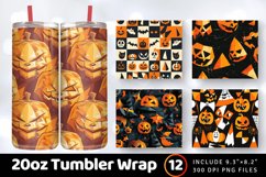 Halloween Geometric shape Tumbler Wrap, 20oz Skinny Tumbler Product Image 1