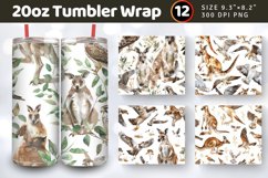 Watercolor Kangaroos and Falcons Tumbler Wraps, 20oz Skinny Product Image 1