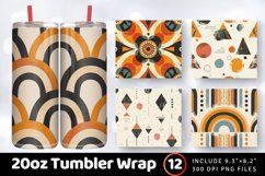 Retro Boho Minimalist Vintage Tumbler Wrap, 20oz Skinny Tumb Product Image 1