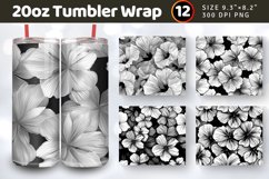 Summer Petals BW Floral Tumbler Wraps, 20oz Skinny Tumbler W Product Image 1