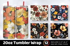 Florals Tumbler Wrap, 20oz Skinny Tumbler Wraps Product Image 1