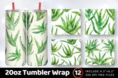 Aloe Vera Watercolor Tumbler Wrap, 20oz Skinny Tumbler Wraps Product Image 1