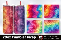 Rainbow Fur Tumbler Wrap, 20oz Skinny Tumbler Wrap Product Image 1