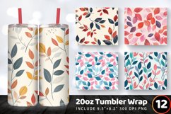 Cute Romantic Leaves Tumbler Wrap, 20oz Skinny Tumbler Wrap Product Image 1
