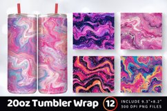 Psychedelic Dreamy Pink Glitter Tumbler Wrap, 20oz Skinny Tu Product Image 1