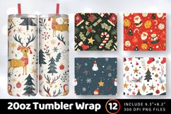 Merry Christmas Tumbler Wrap, 20oz Skinny Tumbler Wraps Product Image 1