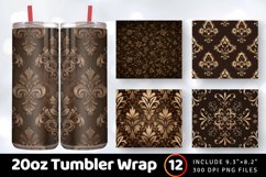 Elegant Brown Tumbler Wrap, 20oz Skinny Tumbler Wraps Product Image 1