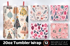 Boho Girly Christmas Tumbler Wrap, 20oz Skinny Tumbler Wraps Product Image 1