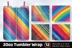 Rainbow Denim Jeans Fabric Tumbler Wrap, 20oz Skinny Tumbler Product Image 1