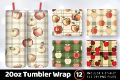 Apple plaid Tumbler Wrap, 20oz Skinny Tumbler Wraps Product Image 1