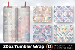 Pastel Geometric Tumbler Wrap, 20oz Skinny Tumbler Wraps Product Image 1