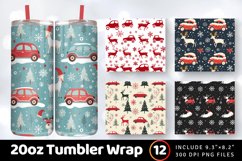 Reindeer santa cars Snowflakes Christmas Tumbler Wrap, 20oz Product Image 1